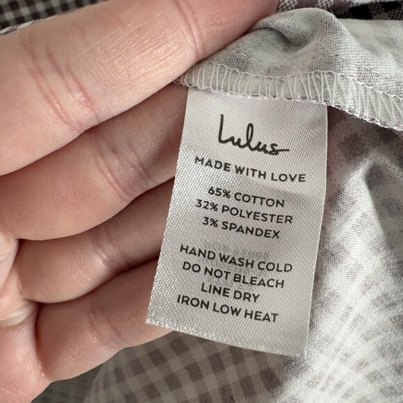 Lulus Women M Happy Chance Purple Gingham Square Neck Mini Dress - Picture 8 of 10